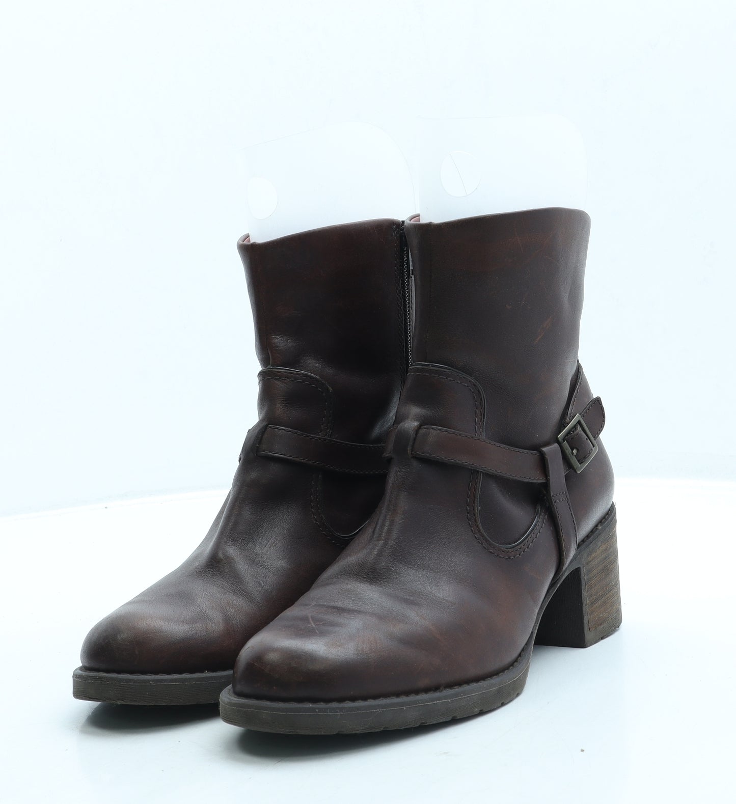 Clarks Womens Brown Leather Bootie Boot UK 6.5