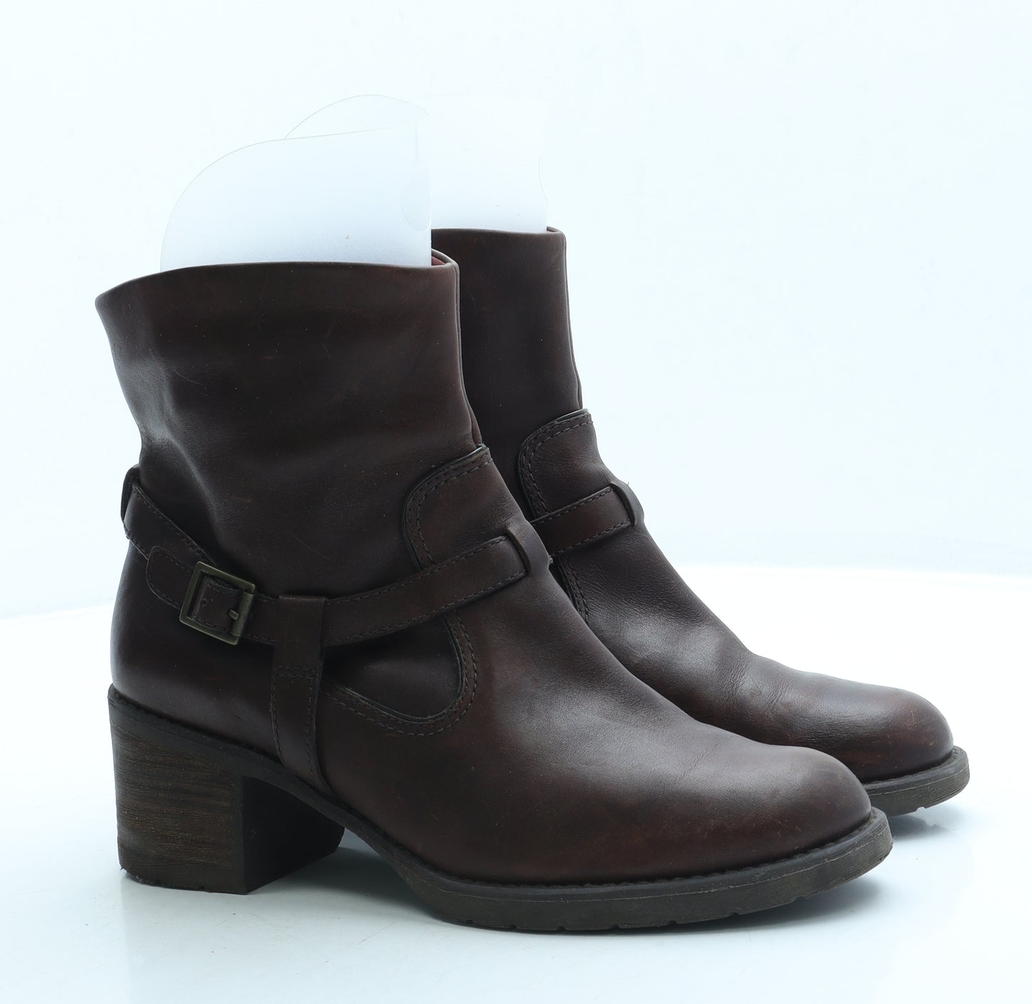 Clarks Womens Brown Leather Bootie Boot UK 6.5