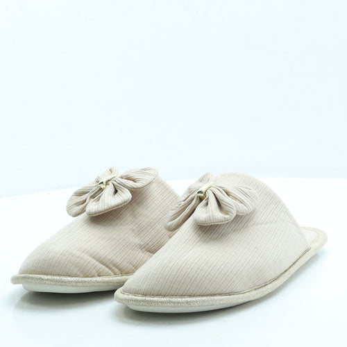 Primark Womens Beige Polyester Slip On Slipper UK 40 US 9 - Size 7/8