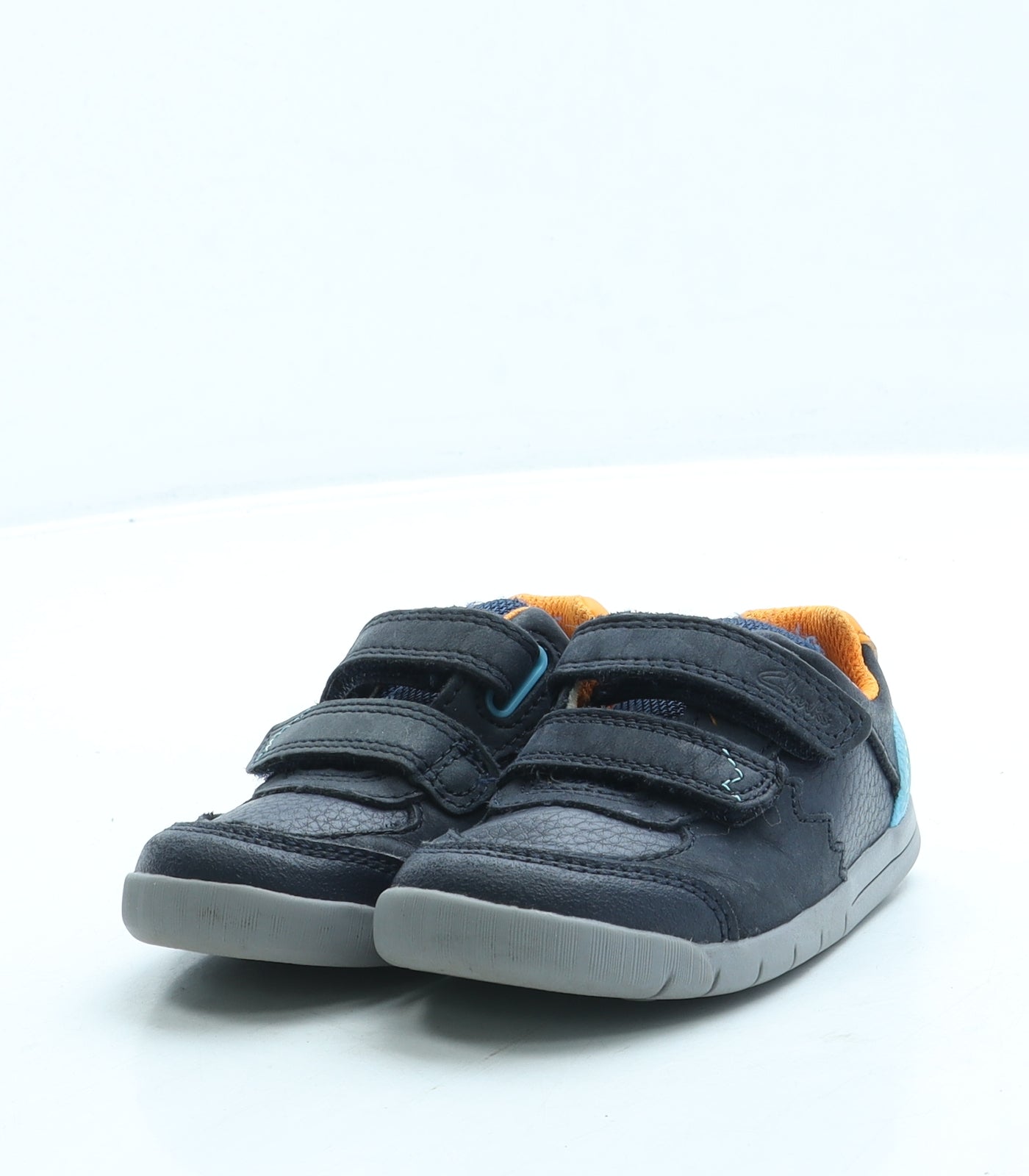 Clarks Boys Blue Leather Trainer UK 5 21
