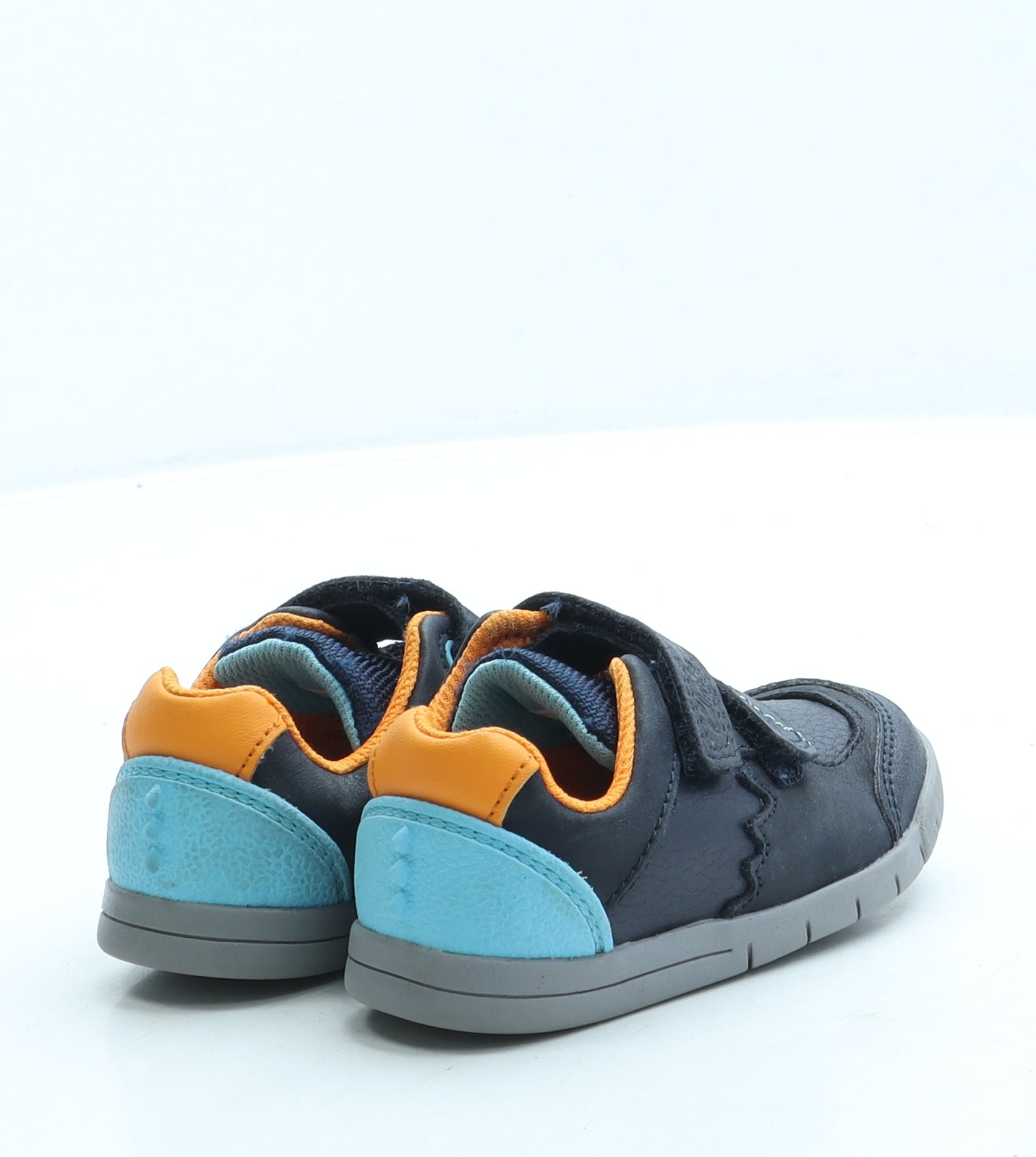 Clarks Boys Blue Leather Trainer UK 5 21