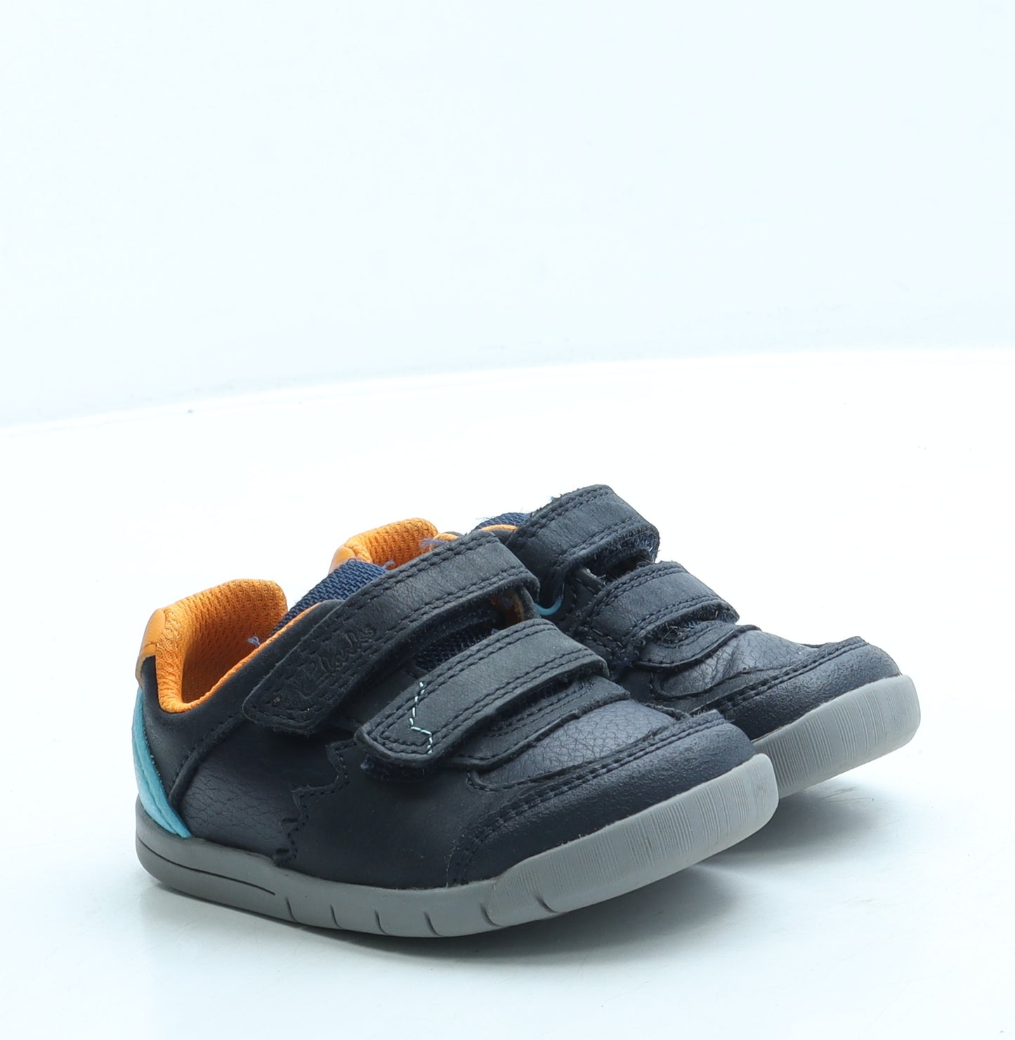 Clarks Boys Blue Leather Trainer UK 5 21