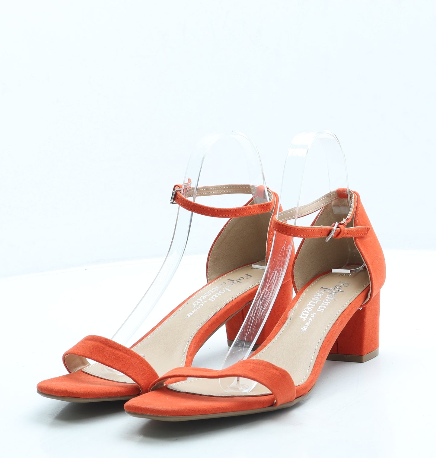 George Womens Orange Suede Strappy Heel UK 6 39