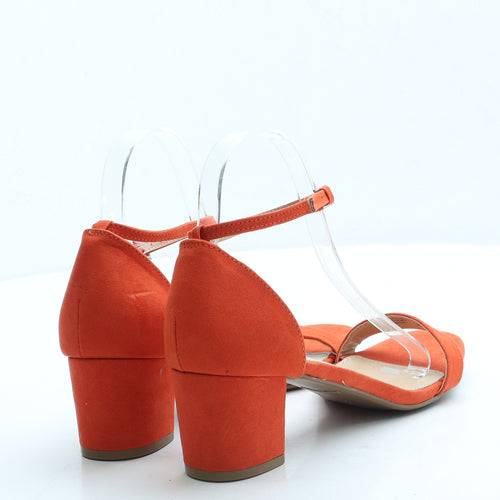George Womens Orange Suede Strappy Heel UK 6 39