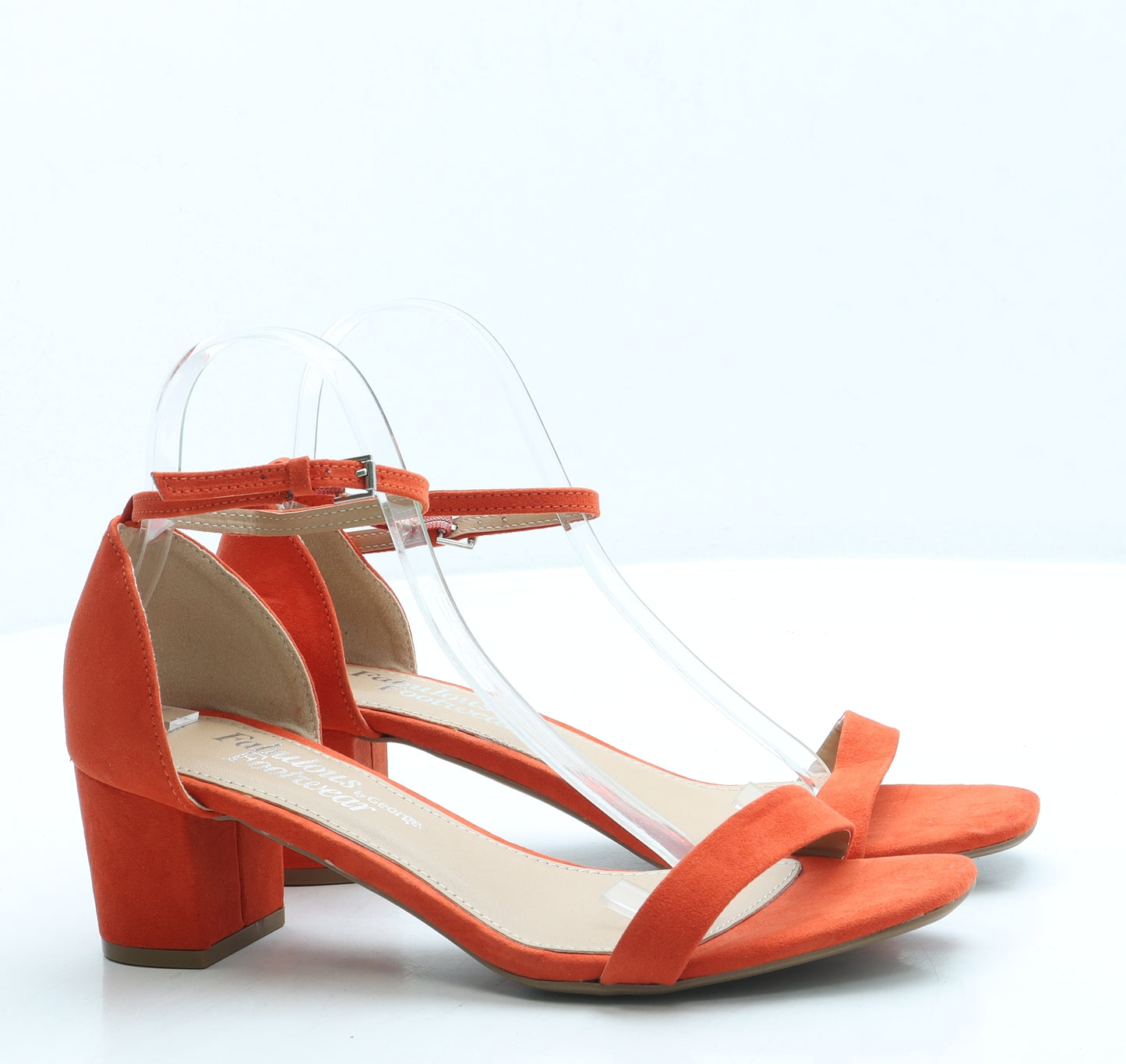 George Womens Orange Suede Strappy Heel UK 6 39