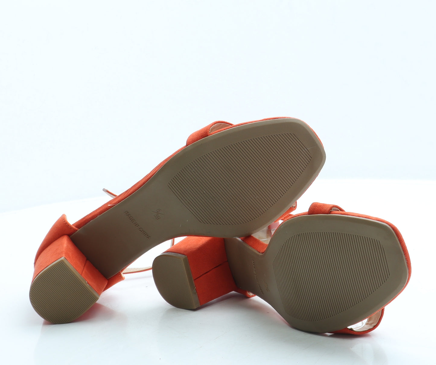 George Womens Orange Suede Strappy Heel UK 6 39
