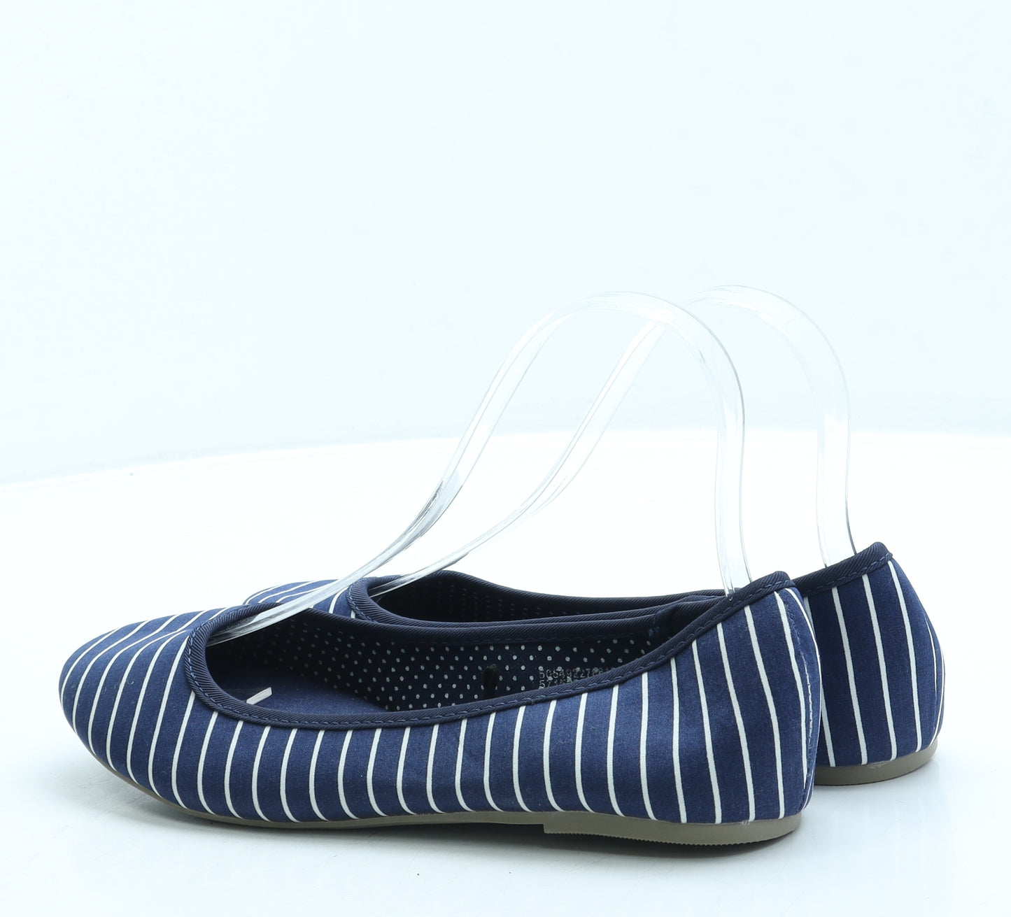 George Womens Blue Striped Fabric Flat UK 6 39
