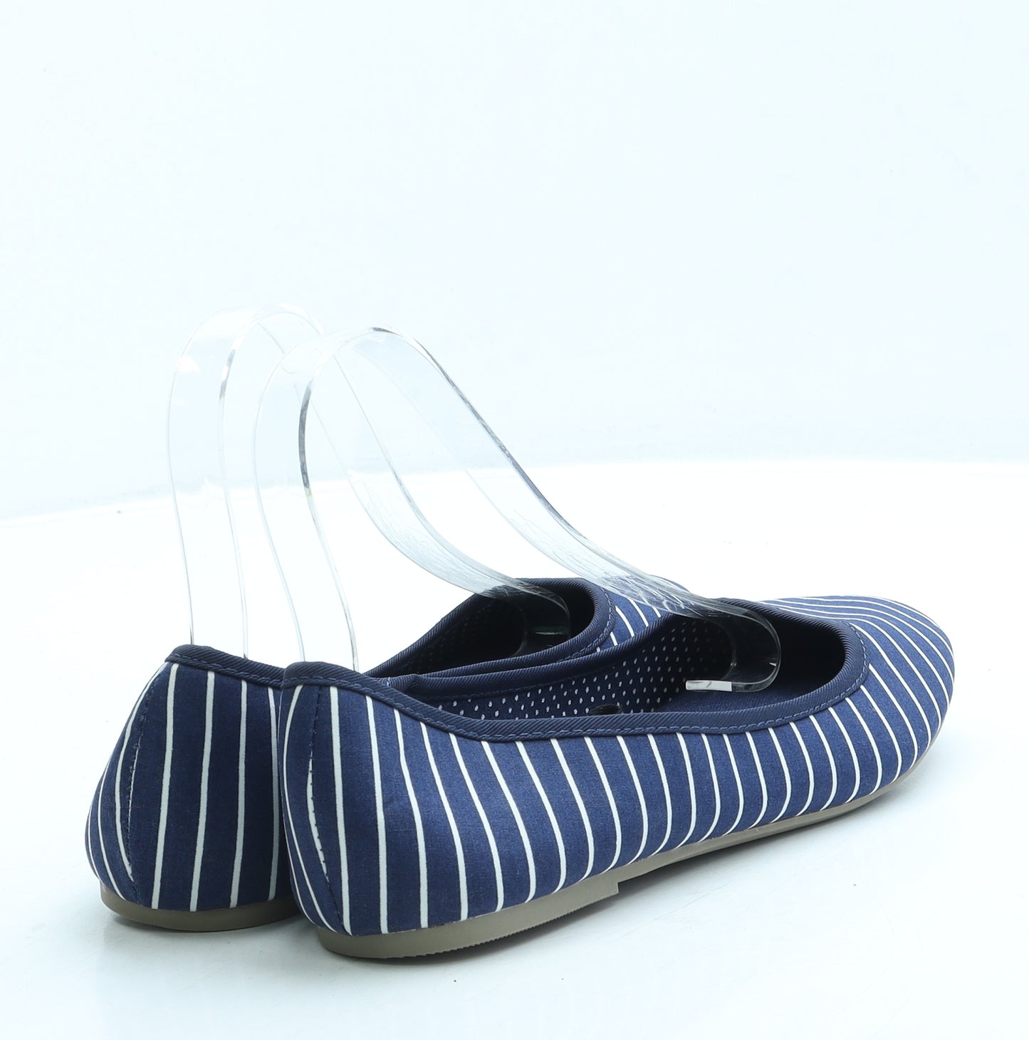 George Womens Blue Striped Fabric Flat UK 6 39