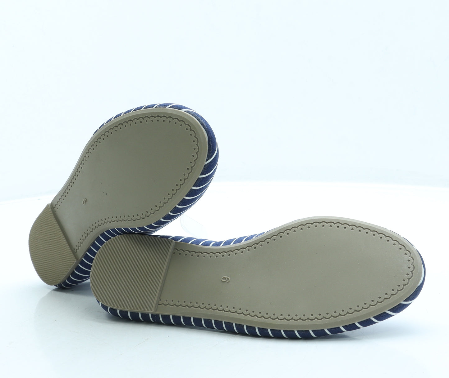 George Womens Blue Striped Fabric Flat UK 6 39