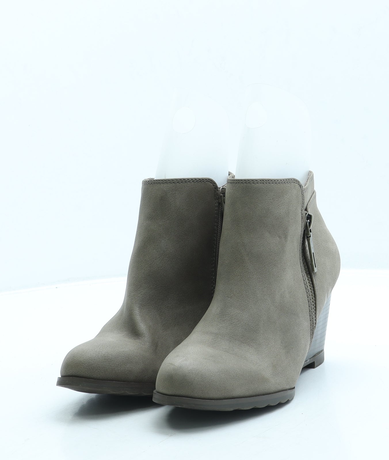 Wallis Womens Brown Leather Bootie Boot UK 4