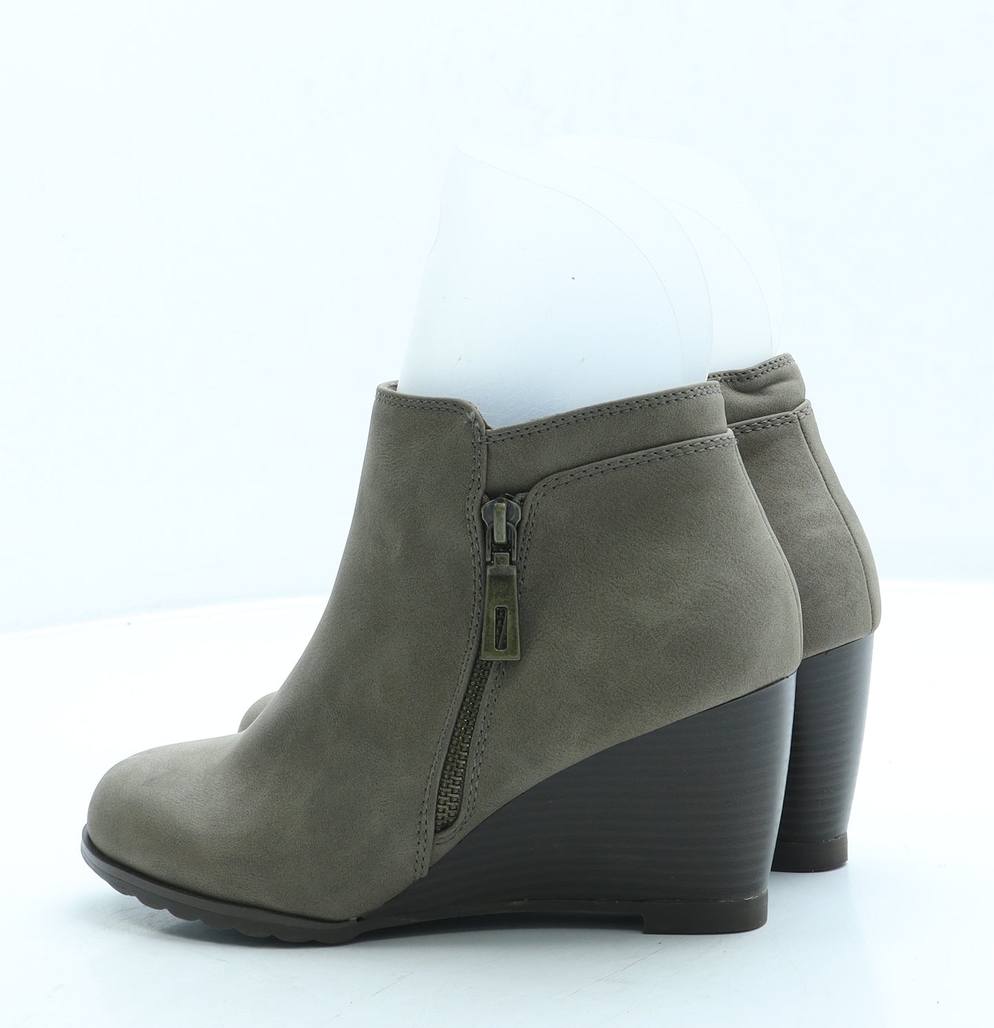 Wallis Womens Brown Leather Bootie Boot UK 4