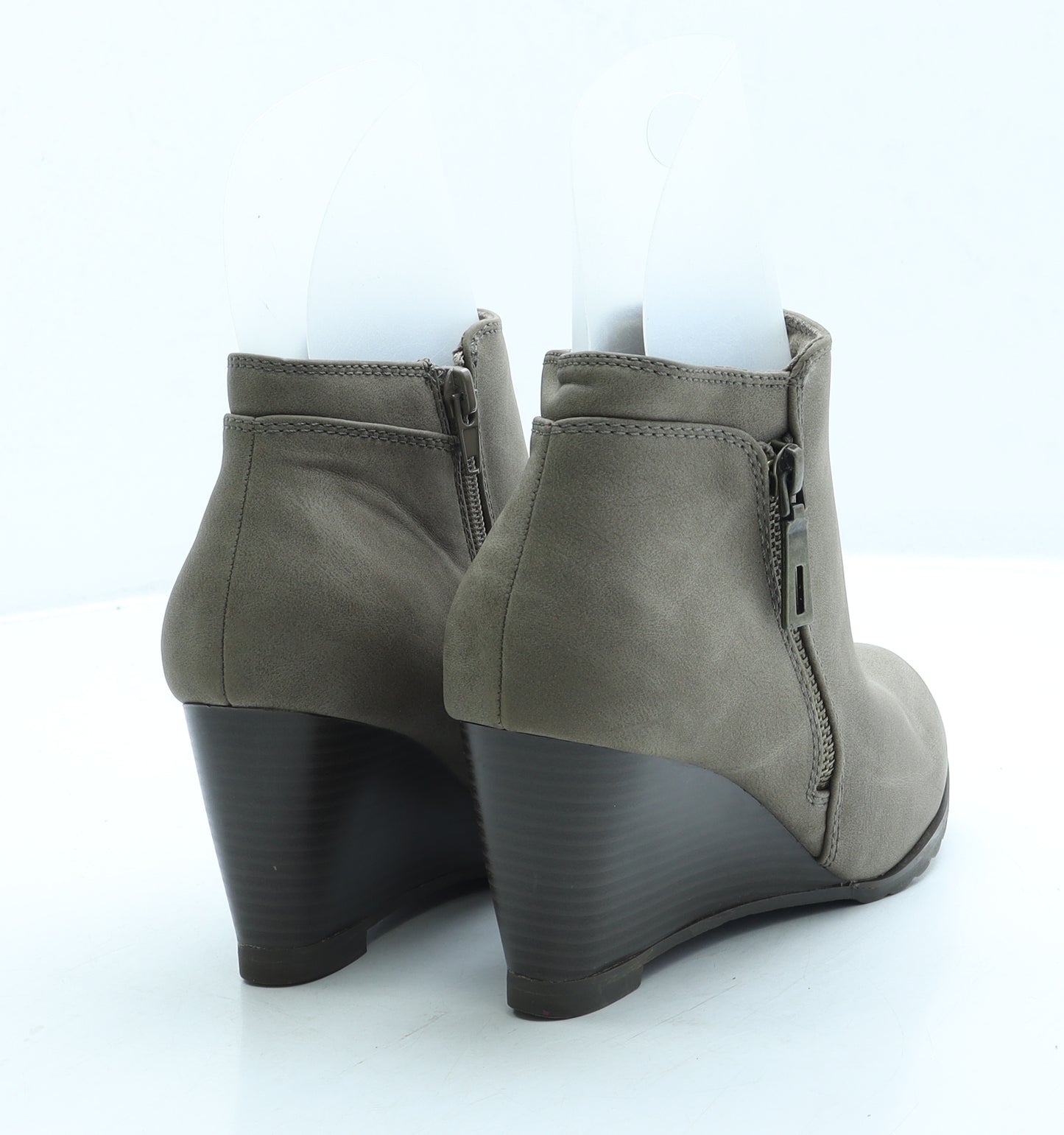 Wallis Womens Brown Leather Bootie Boot UK 4