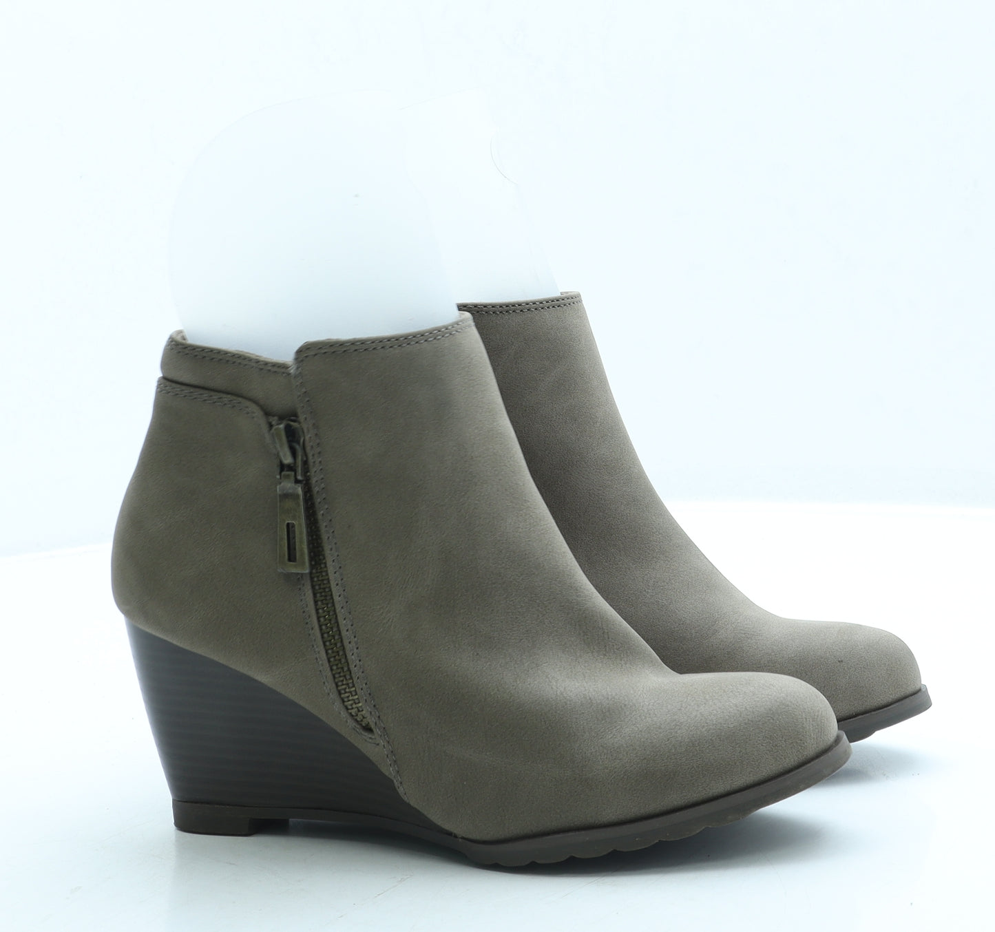 Wallis Womens Brown Leather Bootie Boot UK 4