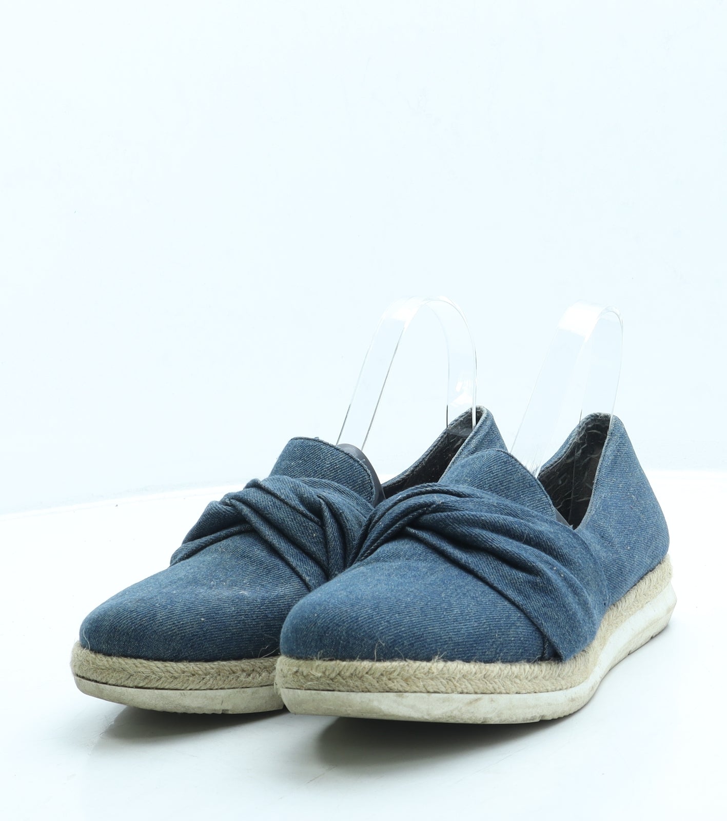 TU Womens Blue Polyester Slip On Flat UK 7