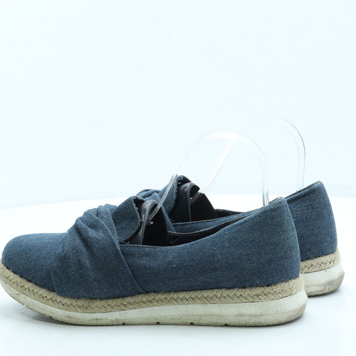 TU Womens Blue Polyester Slip On Flat UK 7