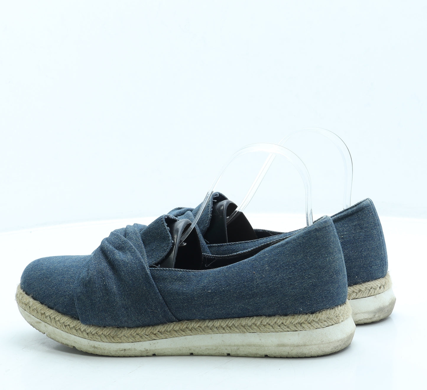 TU Womens Blue Polyester Slip On Flat UK 7