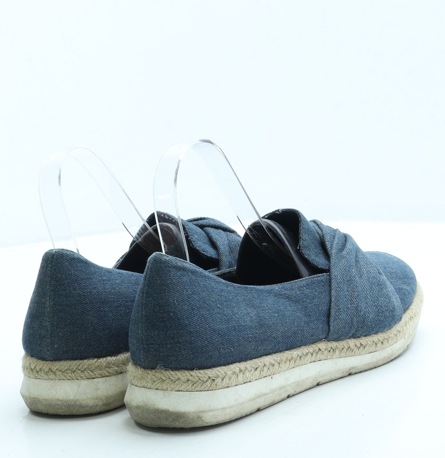 TU Womens Blue Polyester Slip On Flat UK 7