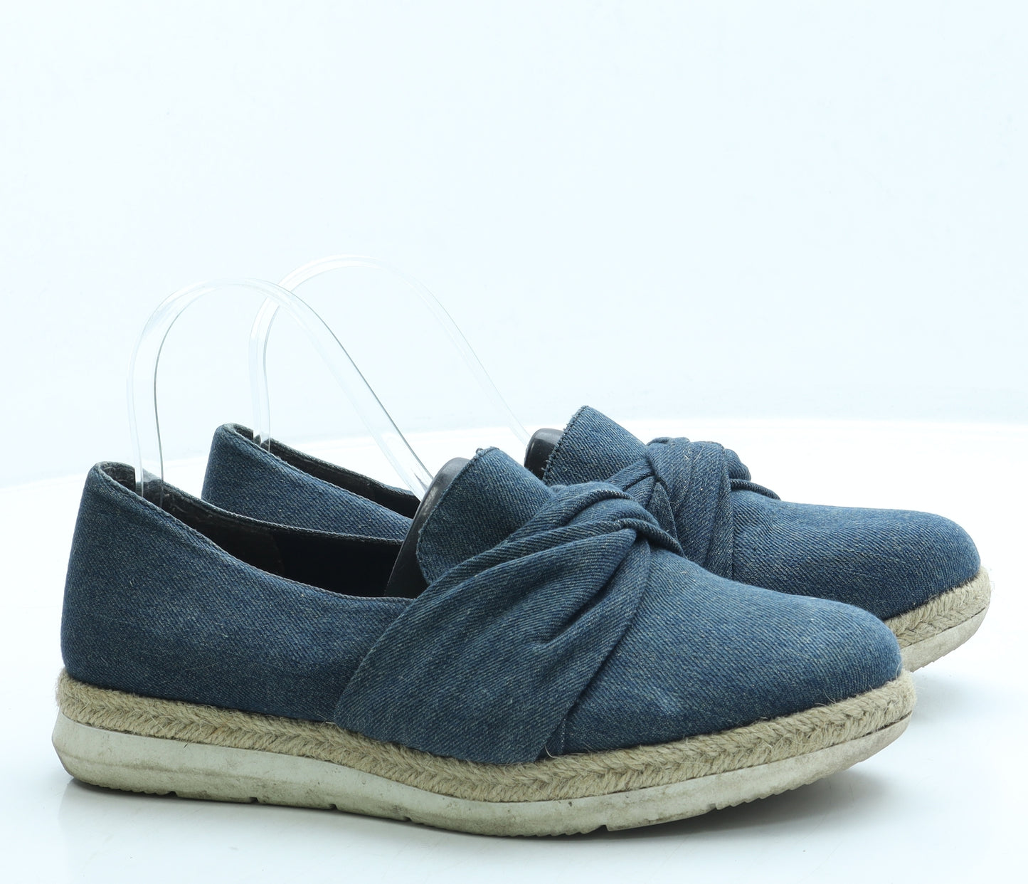 TU Womens Blue Polyester Slip On Flat UK 7