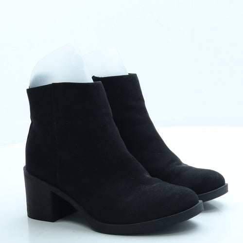 H&M Womens Black Suede Bootie Boot UK 5 38