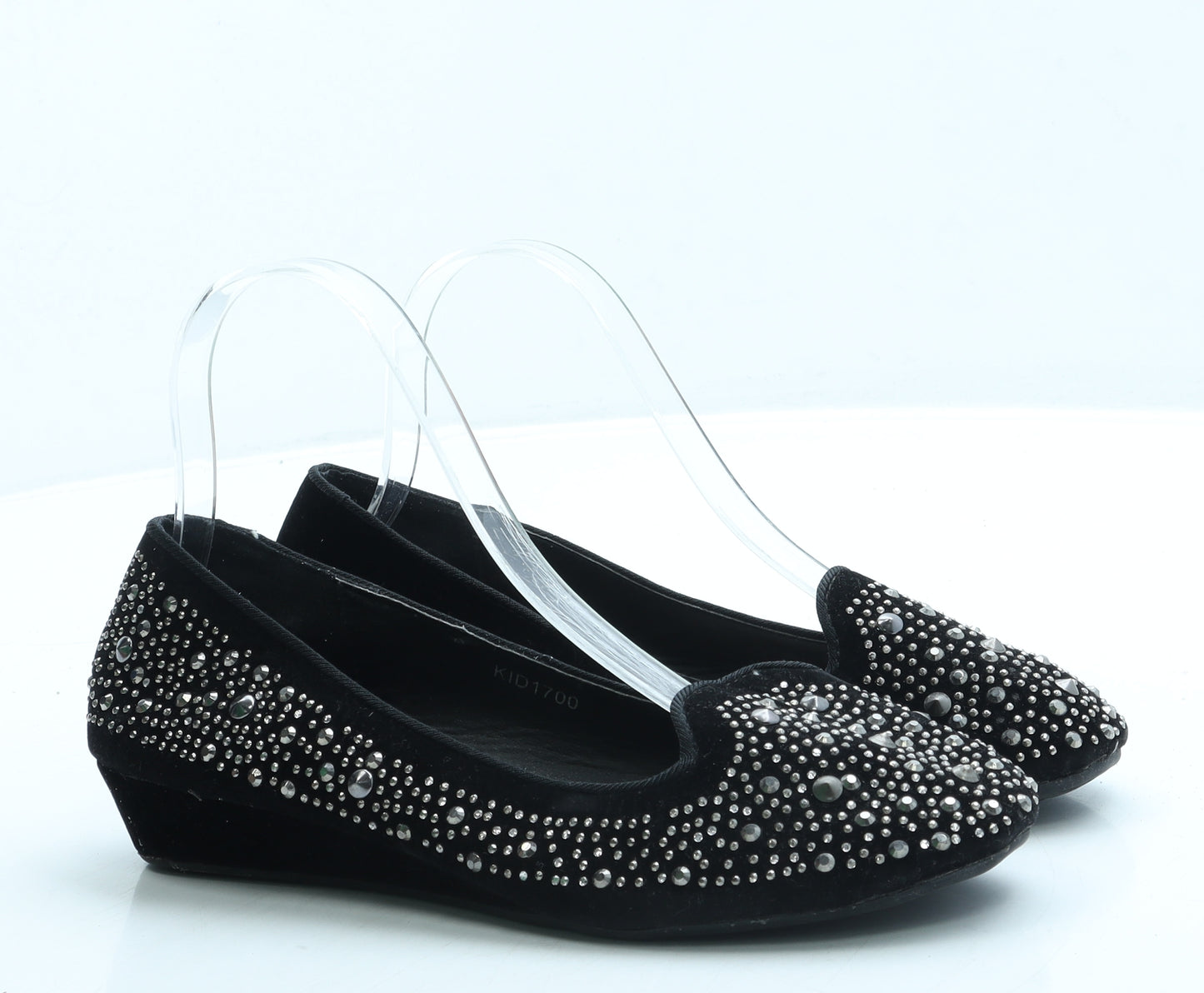 Pavers Womens Black Suede Slip On Flat UK 5 38