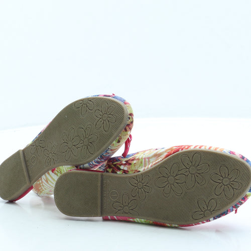 F&F Girls Pink Floral Polyester Slingback Flat UK 1 33