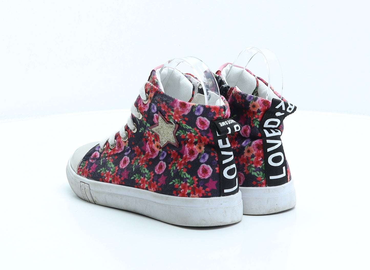 Shoesme Girls Multicoloured Floral Fabric Trainer UK 3 35 - Star detail