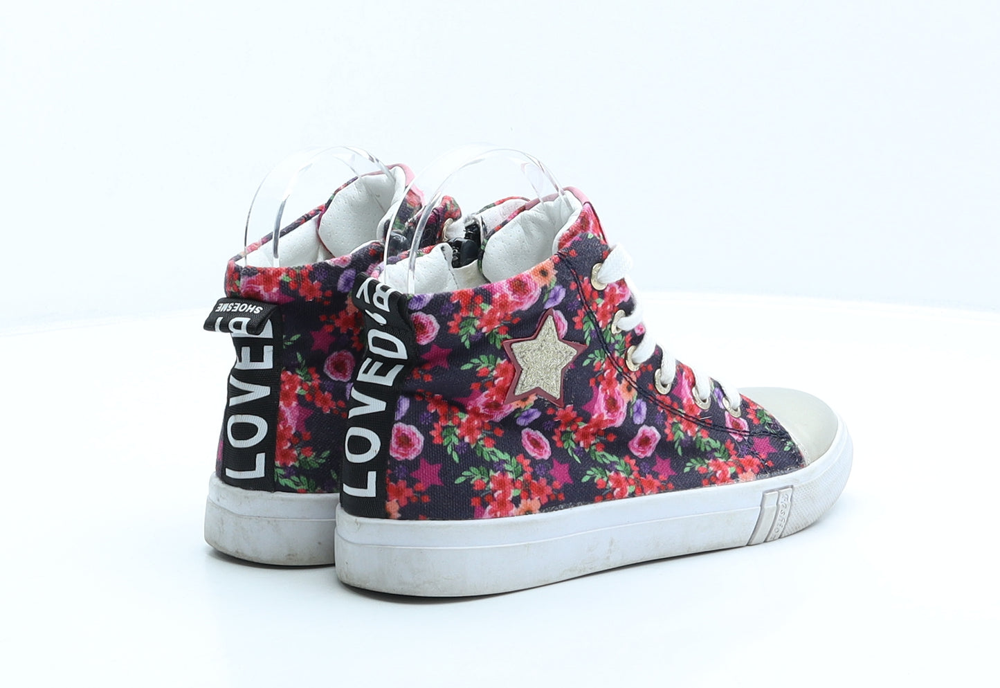 Shoesme Girls Multicoloured Floral Fabric Trainer UK 3 35 - Star detail