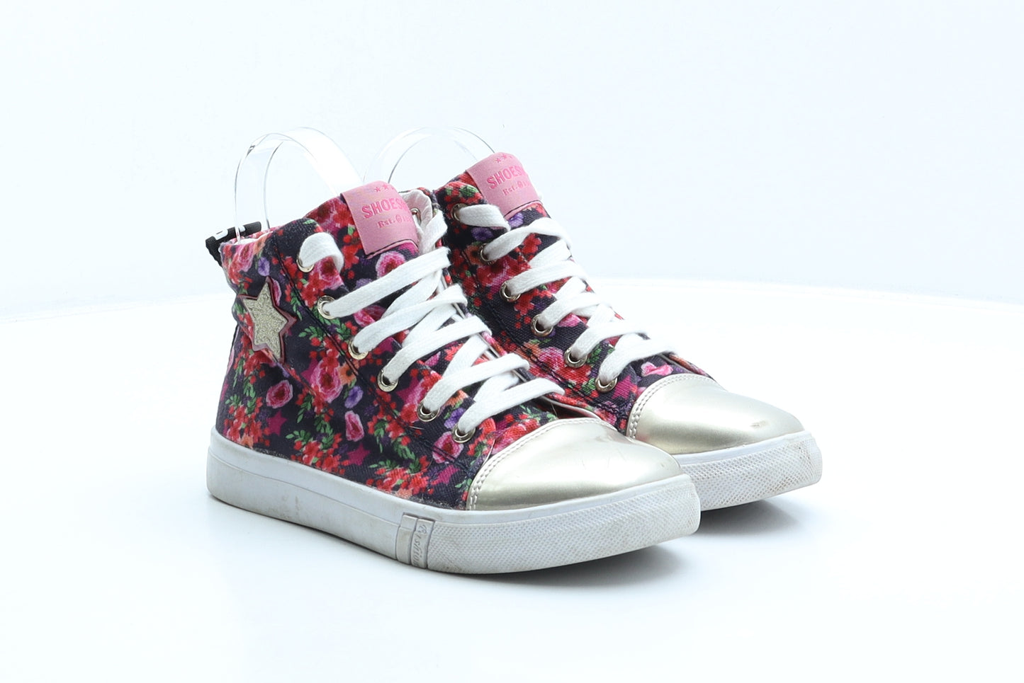 Shoesme Girls Multicoloured Floral Fabric Trainer UK 3 35 - Star detail