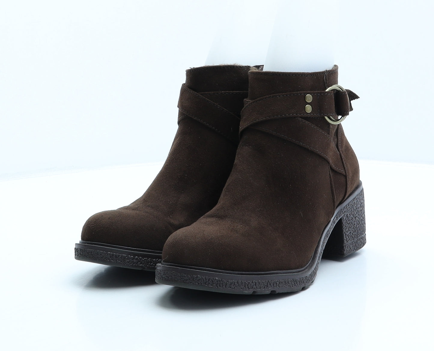 Primark Womens Brown Polyester Bootie Boot UK 4 37