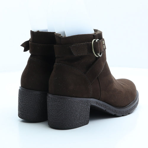 Primark Womens Brown Polyester Bootie Boot UK 4 37