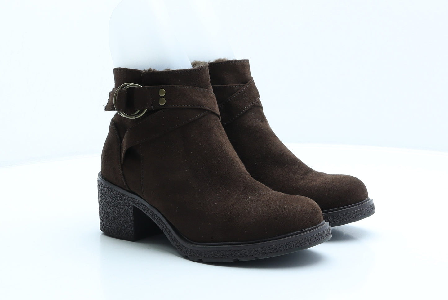 Primark Womens Brown Polyester Bootie Boot UK 4 37