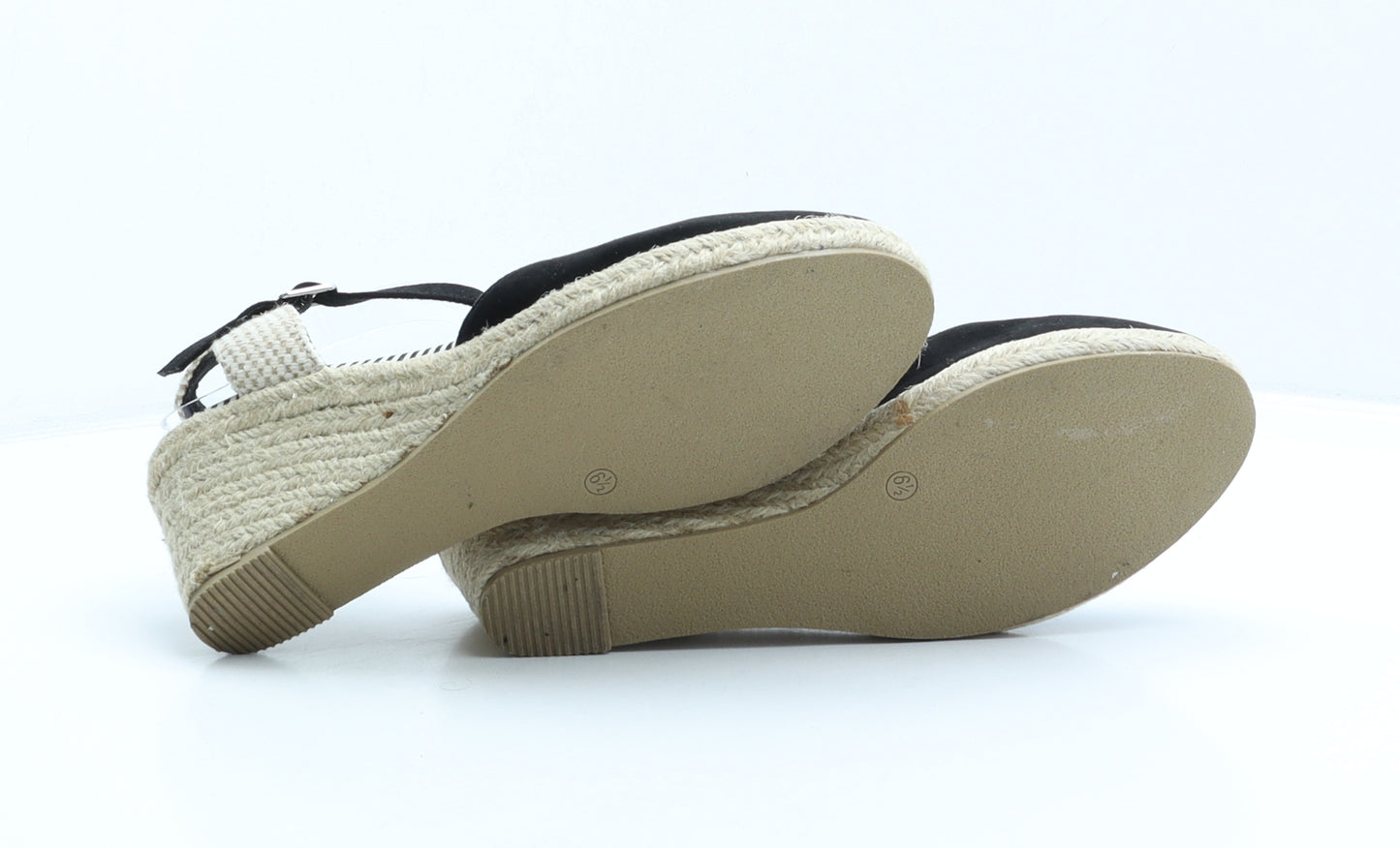 Marks and Spencer Womens Black Polyester Espadrille Heel UK 6.5