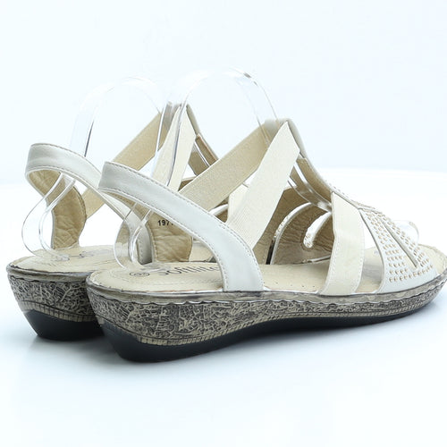 Softlites Womens Beige Spotted Synthetic Strappy Sandal UK 9