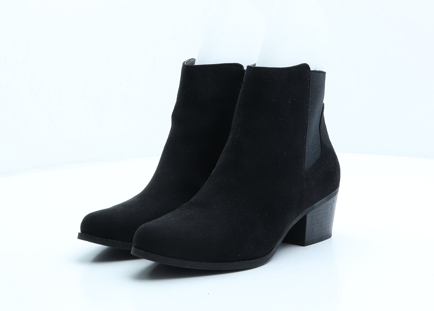New Look Womens Black Polyester Bootie Boot UK 4 37