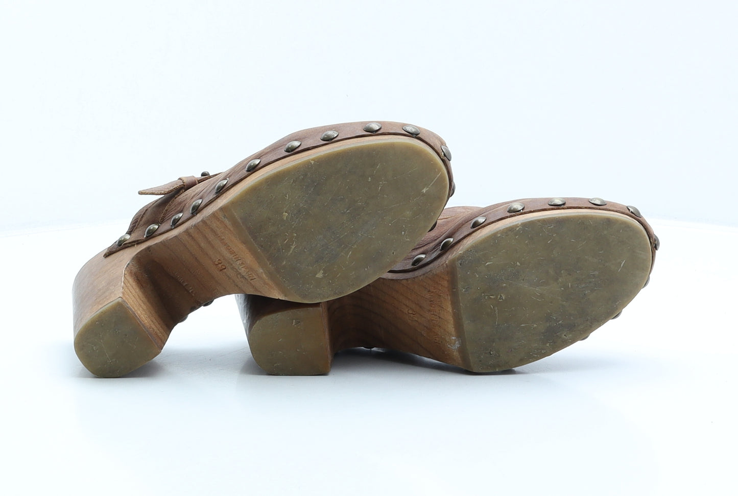 Topshop Womens Brown Leather Mule Heel UK 5.5 39