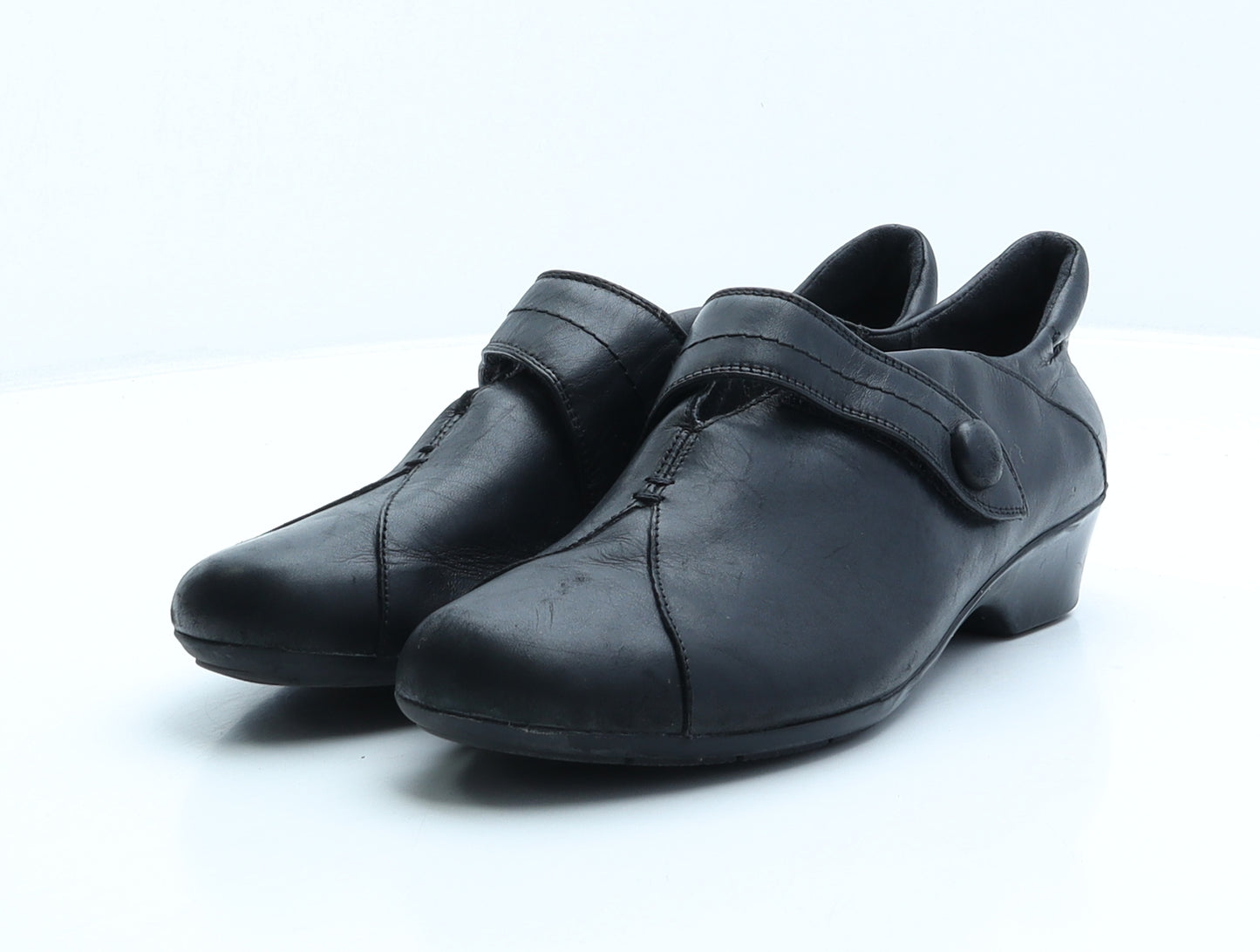 Clarks Womens Black Leather Slip On Casual UK 7