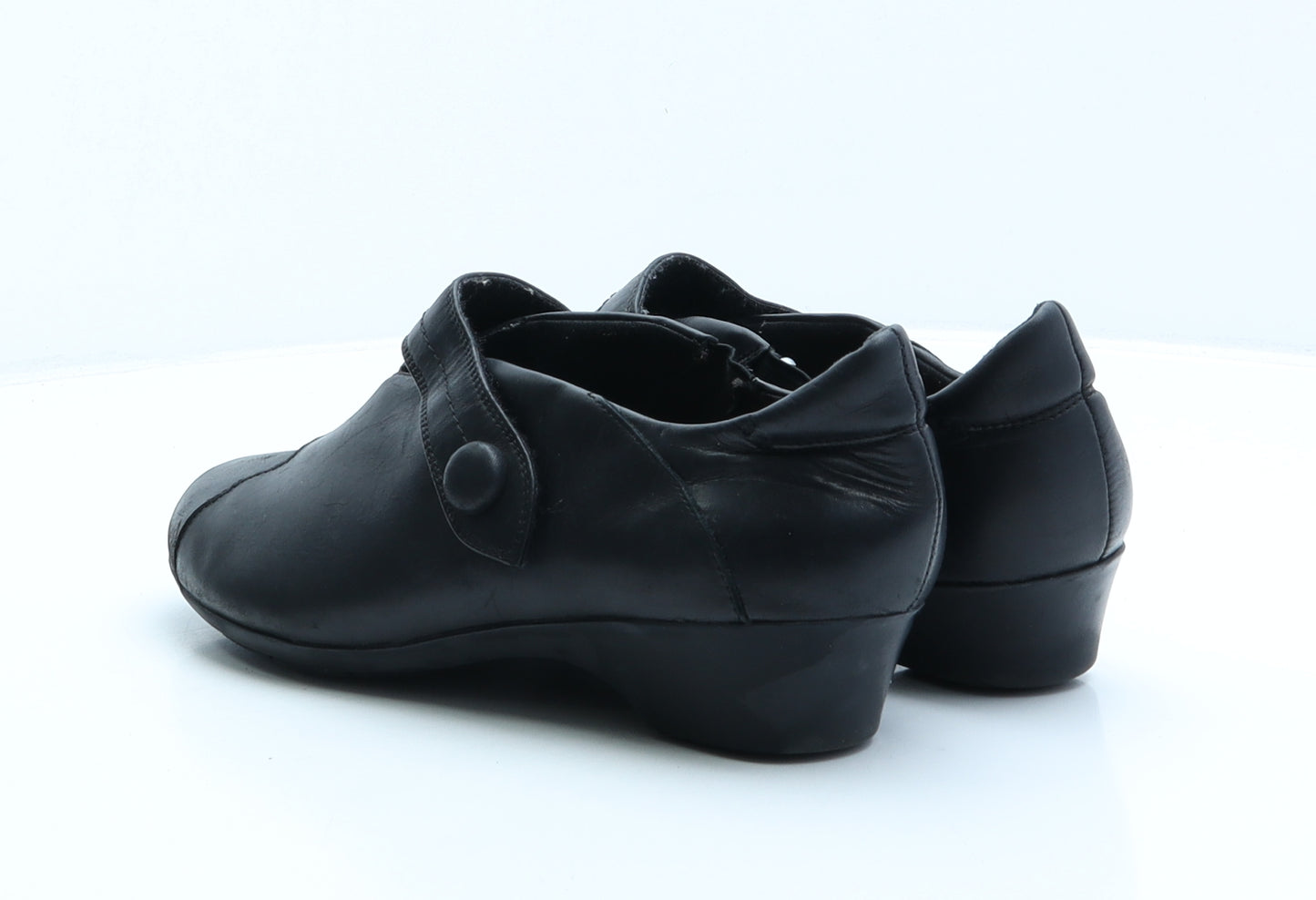 Clarks Womens Black Leather Slip On Casual UK 7