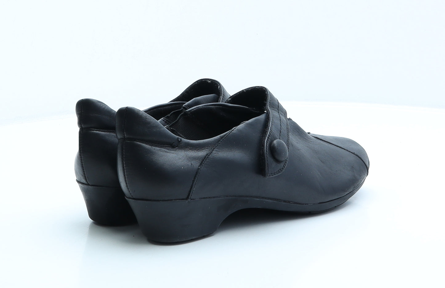 Clarks Womens Black Leather Slip On Casual UK 7