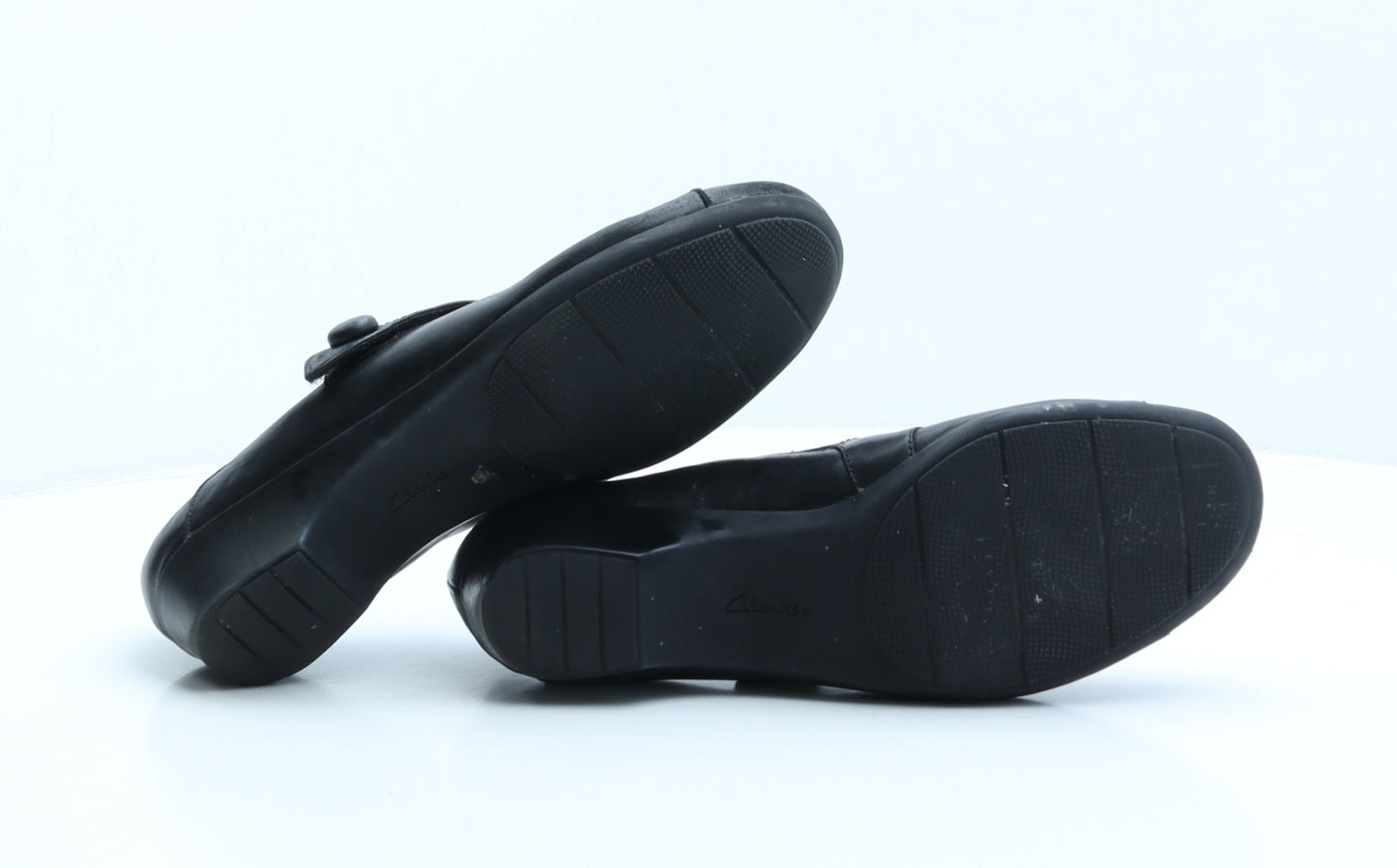 Clarks Womens Black Leather Slip On Casual UK 7