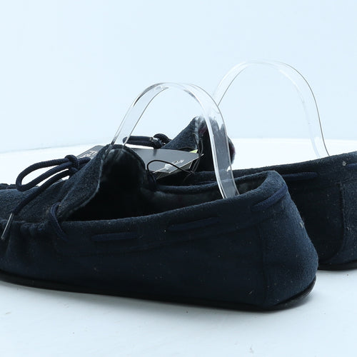F&F Mens Blue Suede Loafer Slipper UK 8 42 - House Slippers