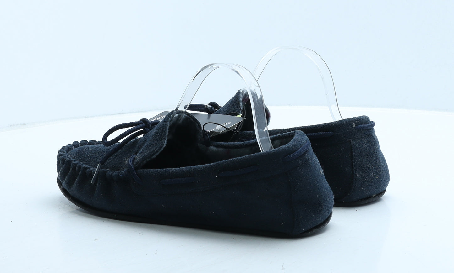 F&F Mens Blue Suede Loafer Slipper UK 8 42 - House Slippers