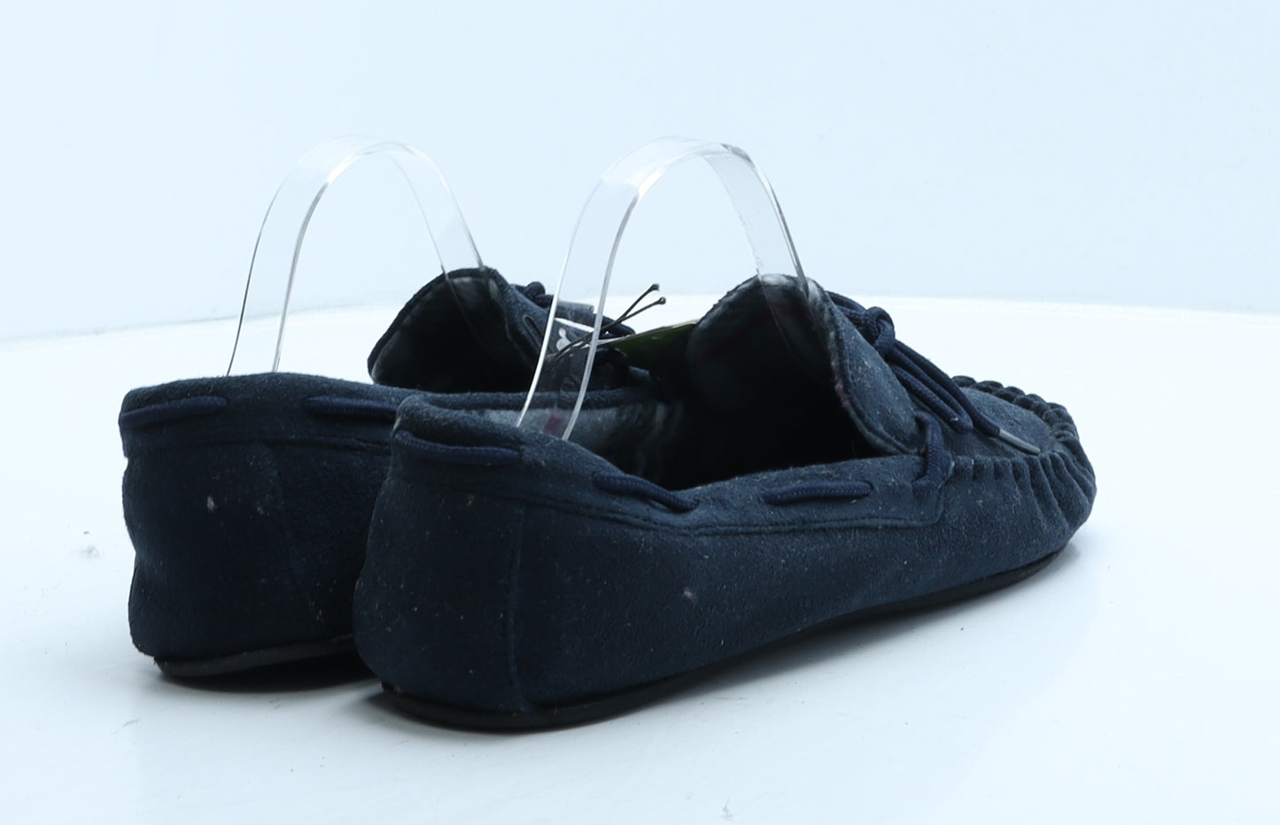 F&F Mens Blue Suede Loafer Slipper UK 8 42 - House Slippers