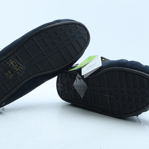 F&F Mens Blue Suede Loafer Slipper UK 8 42 - House Slippers
