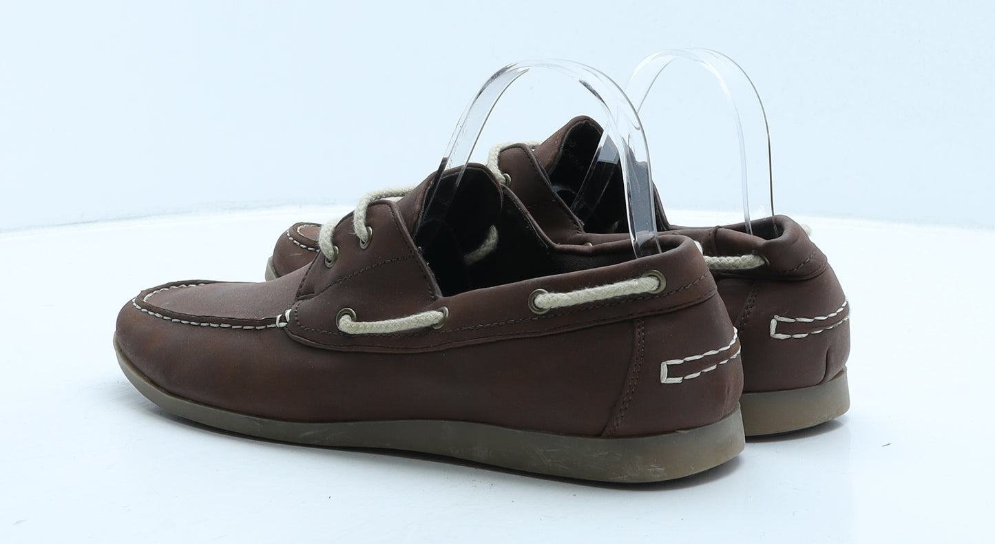 Hobos Mens Brown Leather Boat Shoe Casual UK 8