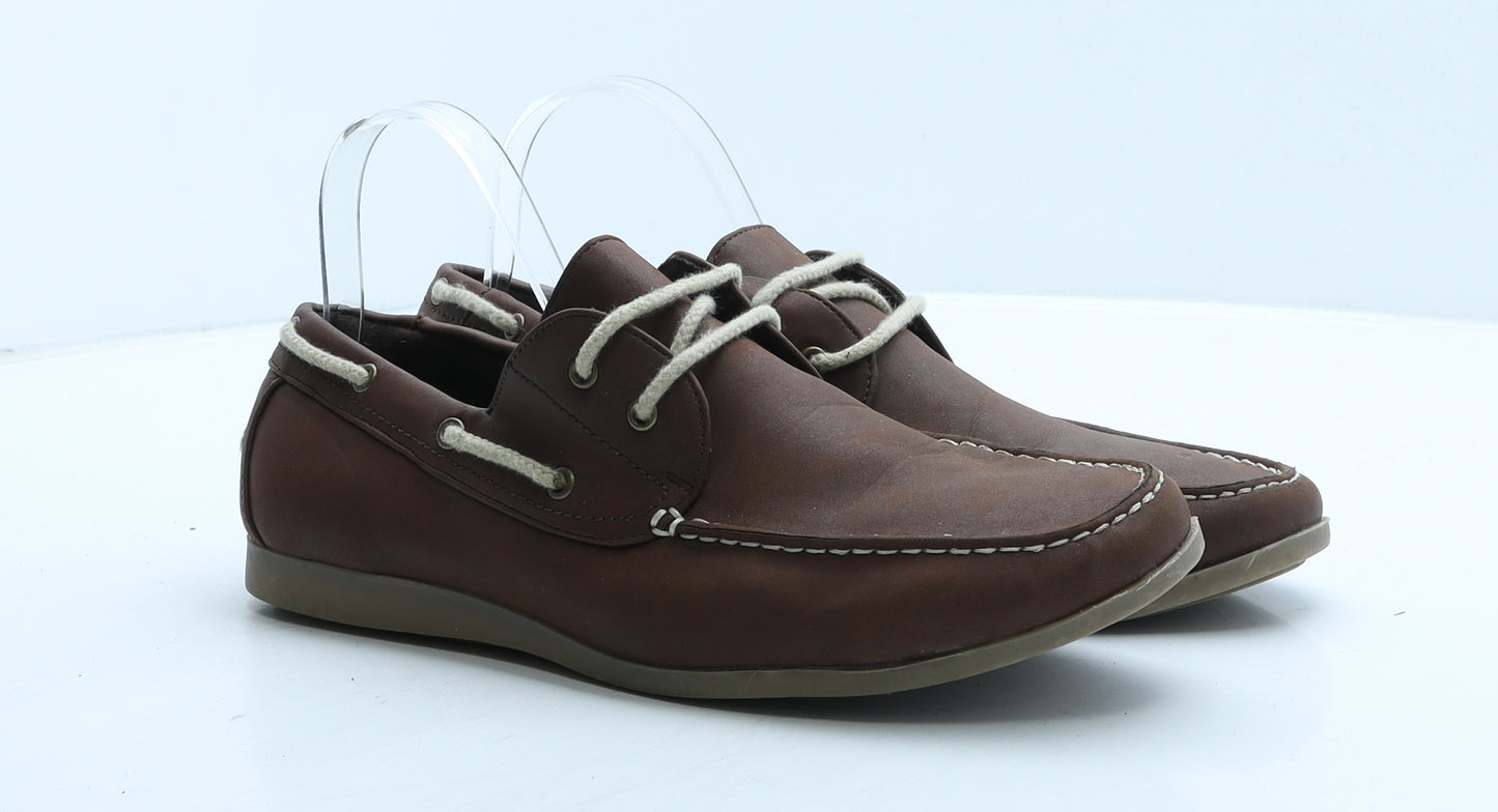 Hobos Mens Brown Leather Boat Shoe Casual UK 8