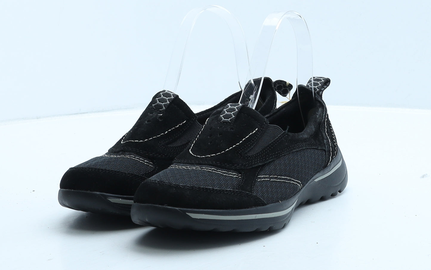 Earth Spirit Womens Black Fabric Trainer Casual UK 3