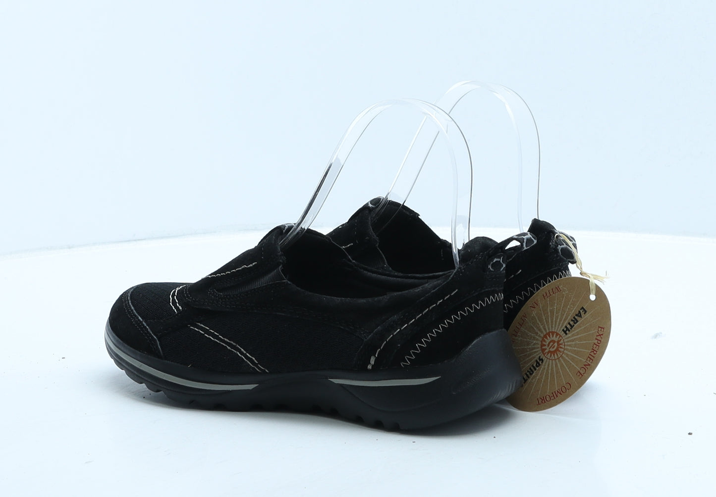 Earth Spirit Womens Black Fabric Trainer Casual UK 3