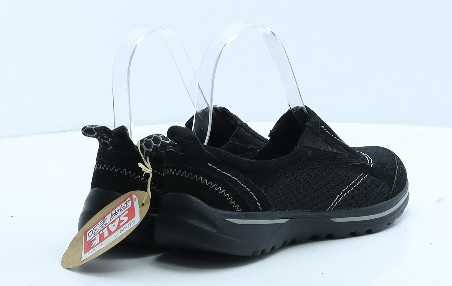 Earth Spirit Womens Black Fabric Trainer Casual UK 3