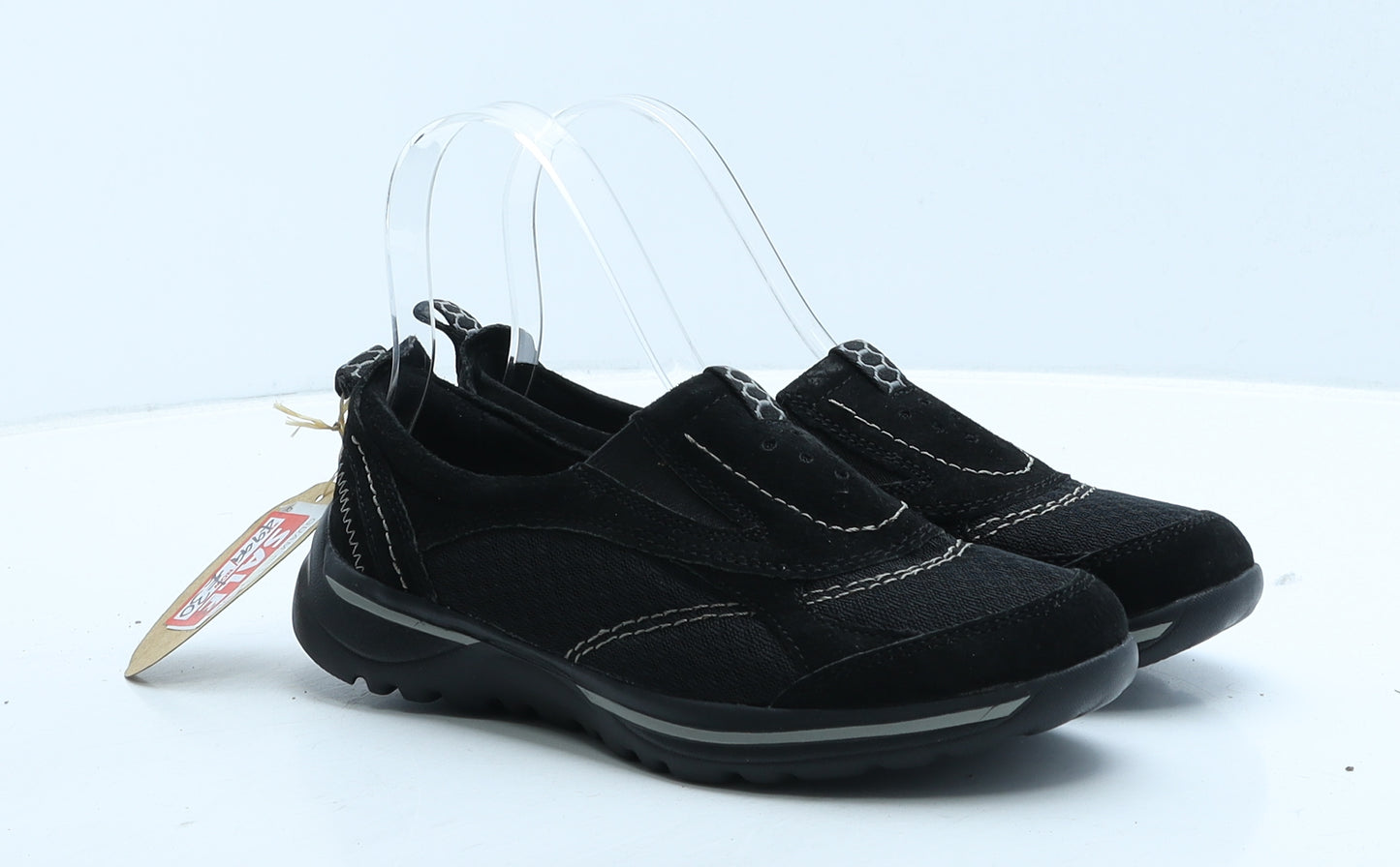 Earth Spirit Womens Black Fabric Trainer Casual UK 3