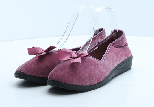 Preworn Womens Pink Suede Loafer Slipper UK - House Slippers